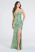Carrie Payetli Korse Uzun Elbise
