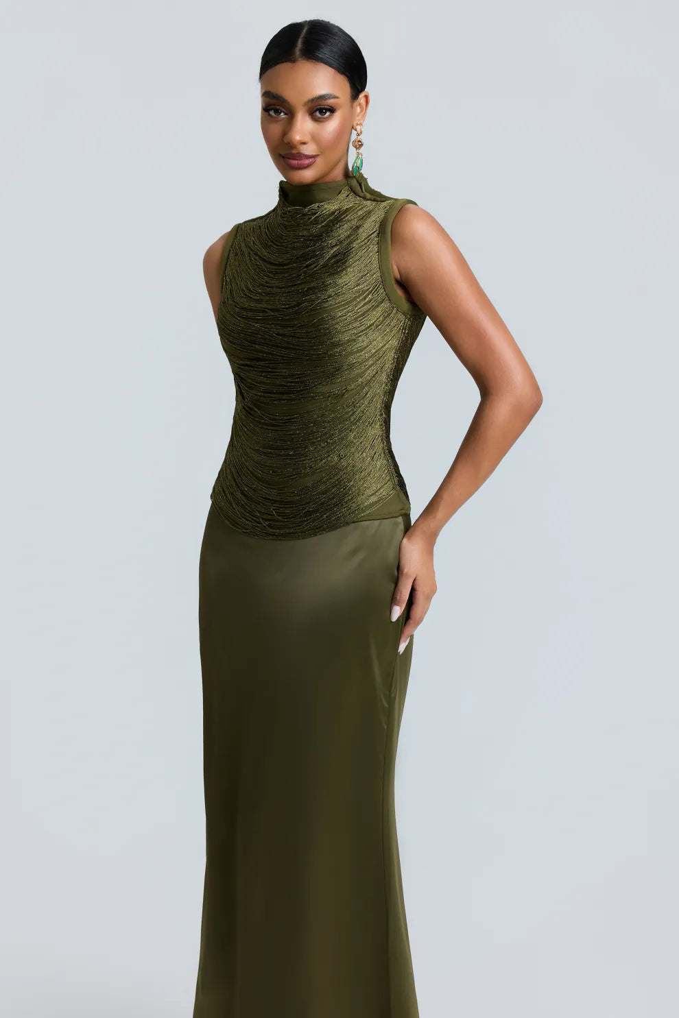 Elaye İşlemeli Premium Maxi Elbise
