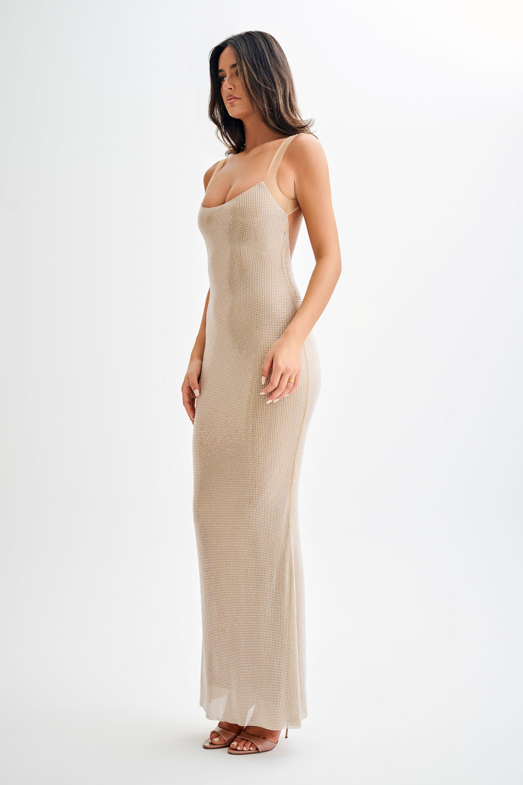 Jasmyn Kristal İşlemeli Premium Maxi Elbise