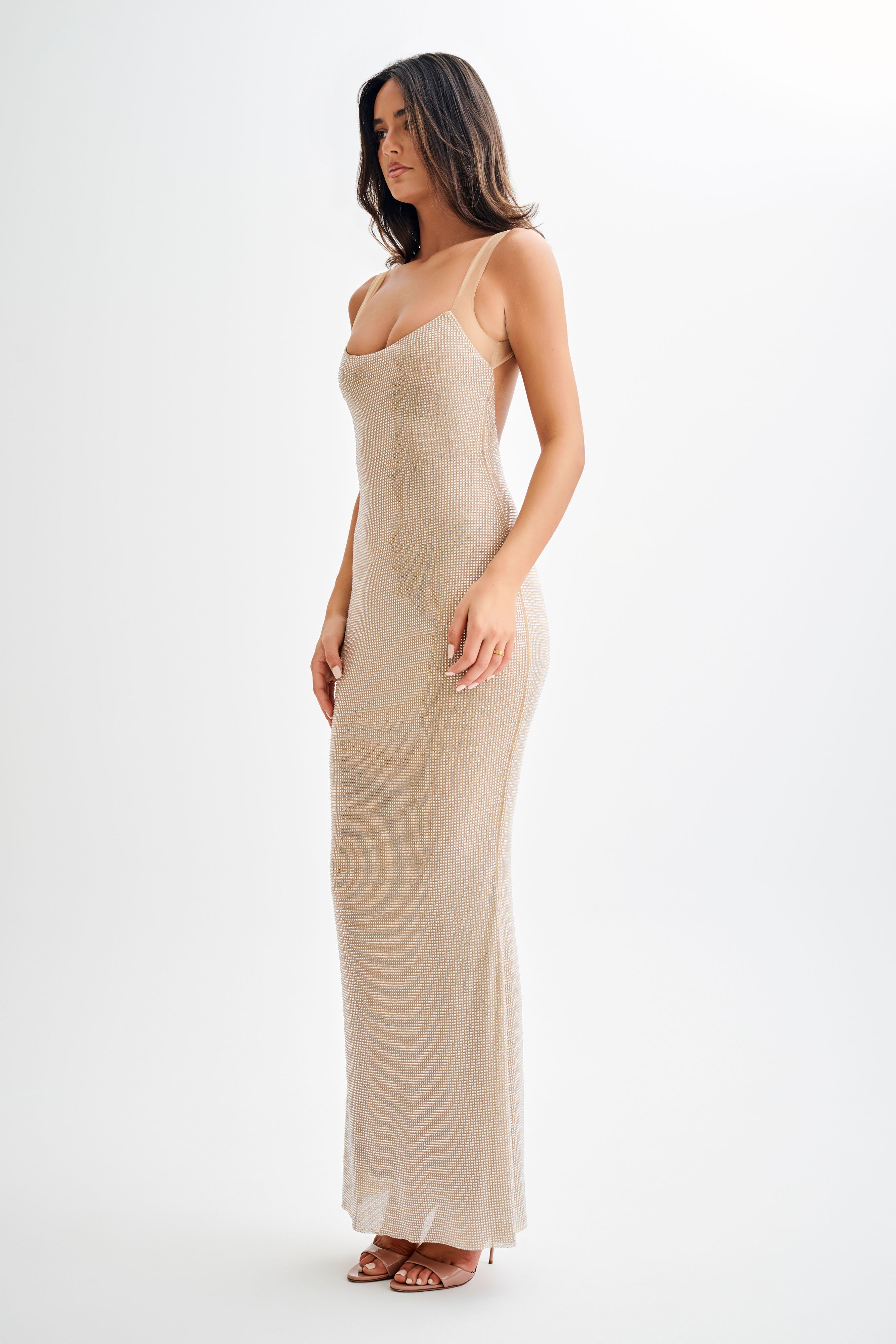 Jasmyn Kristal İşlemeli Premium Maxi Elbise