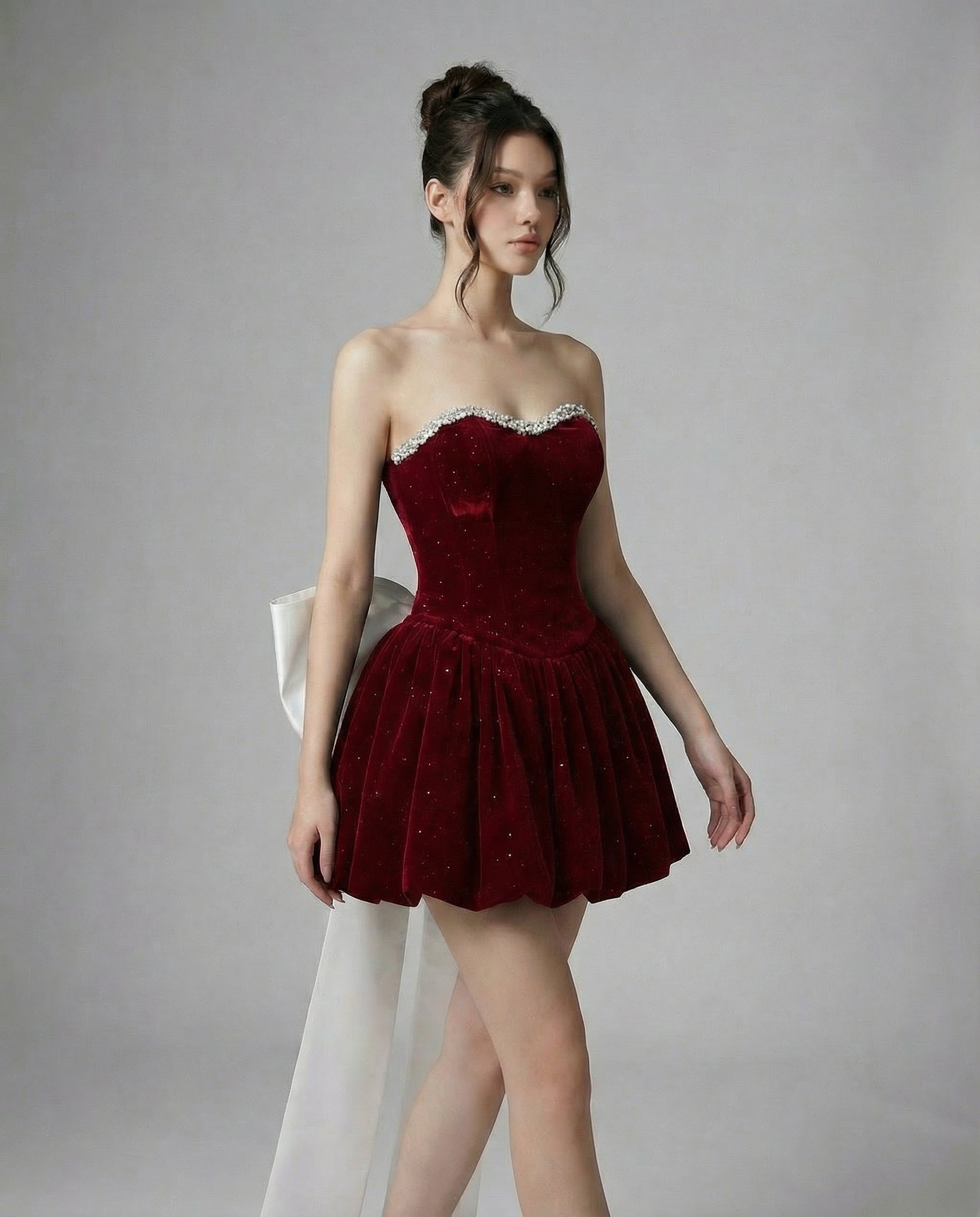 Kristal Korseli Premium Mini Elbise