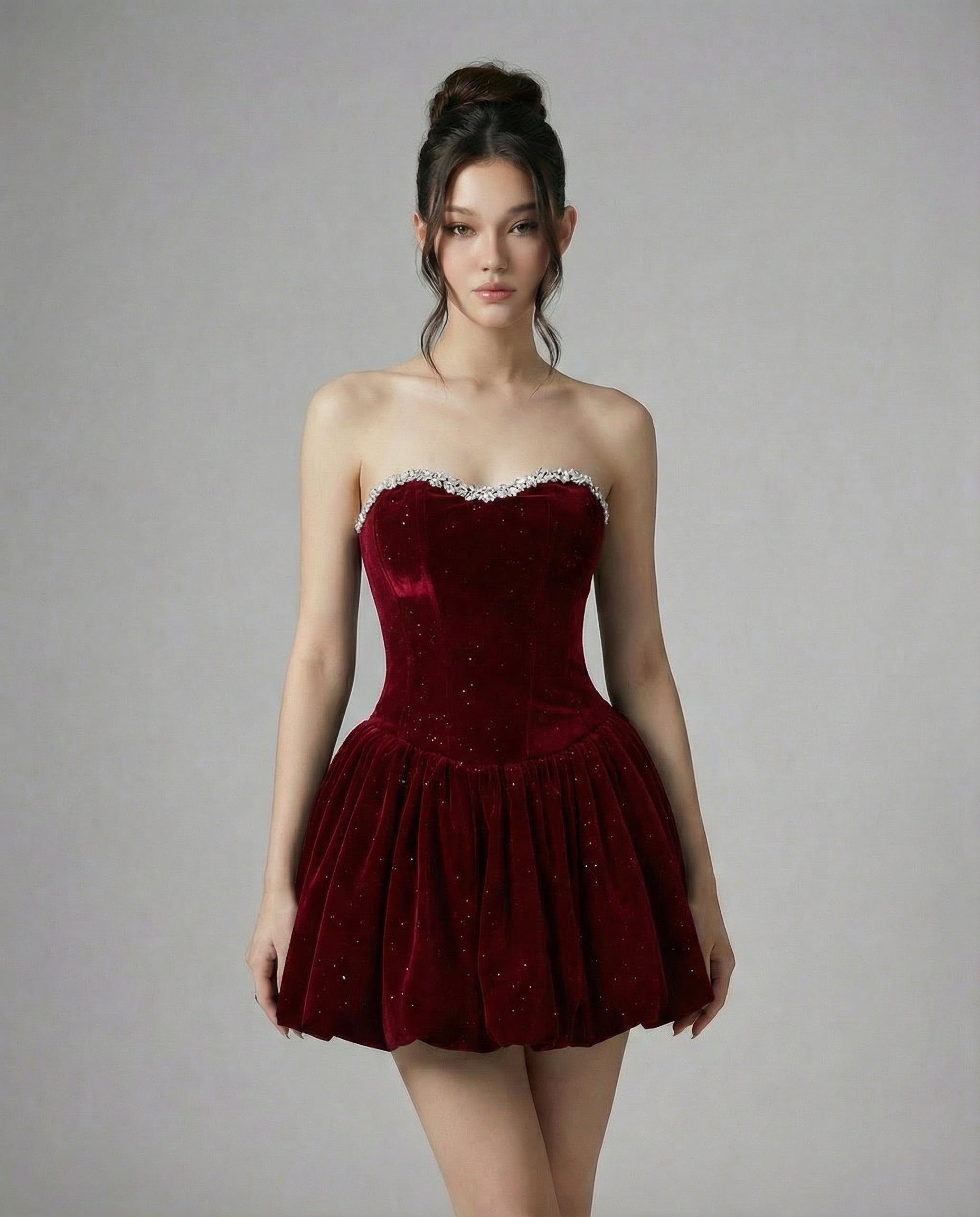 Kristal Korseli Premium Mini Elbise