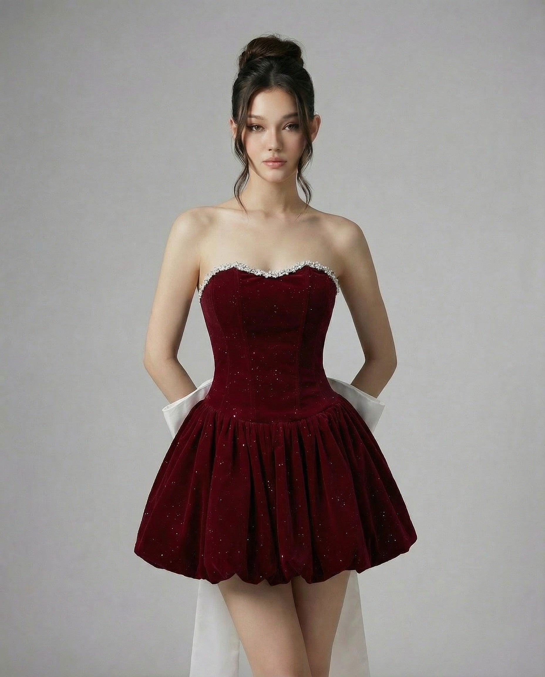 Kristal Korseli Premium Mini Elbise