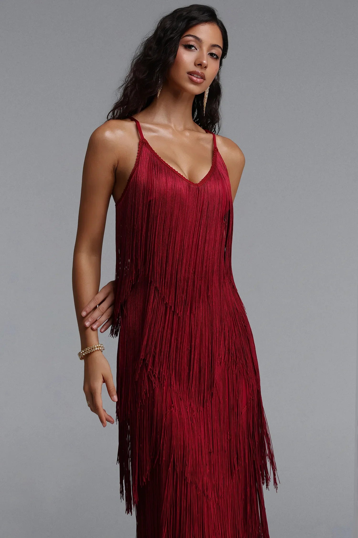 Raisa Püsküllü Bandaj Premium Maxi Elbise