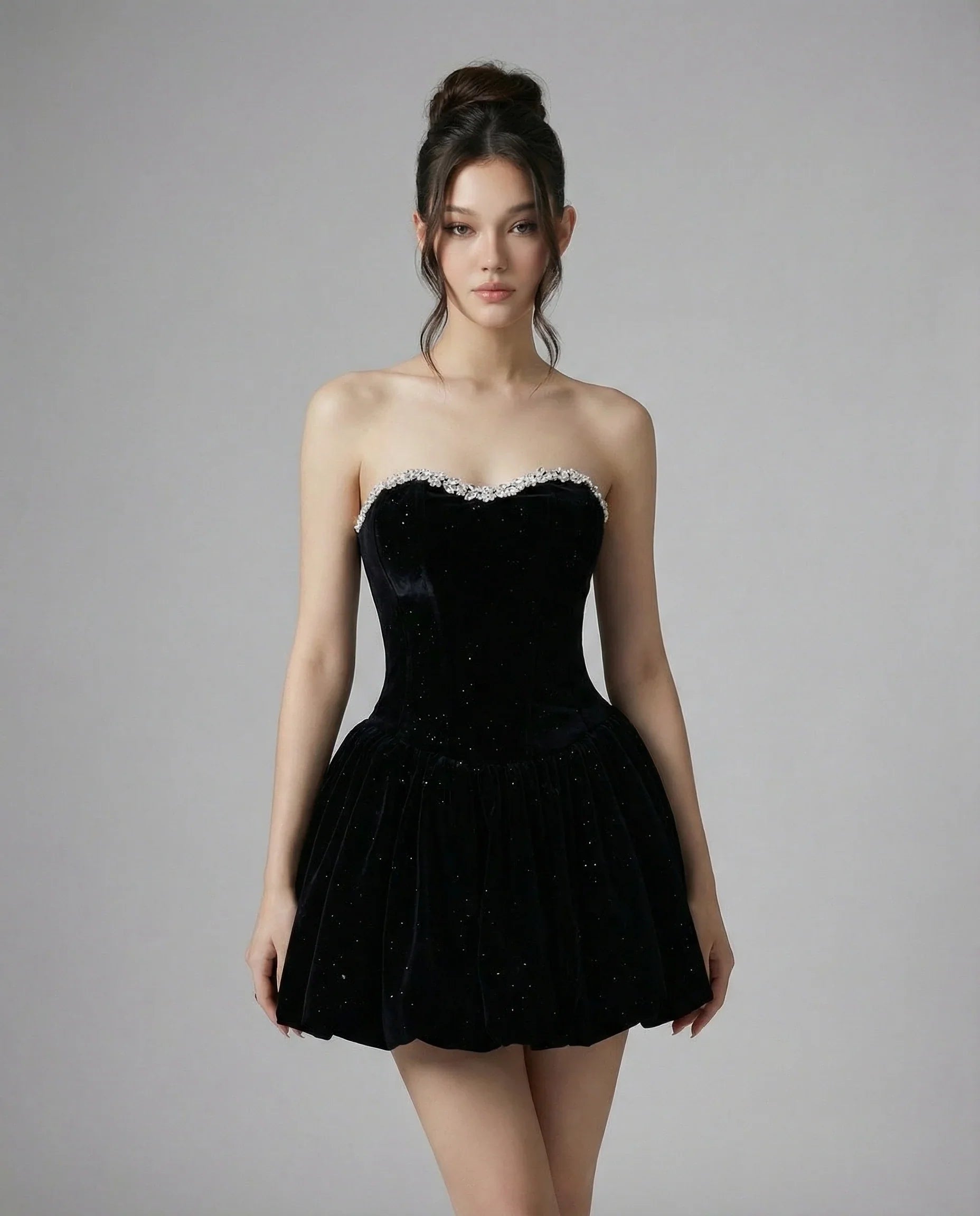 Kristal Korseli Premium Mini Elbise