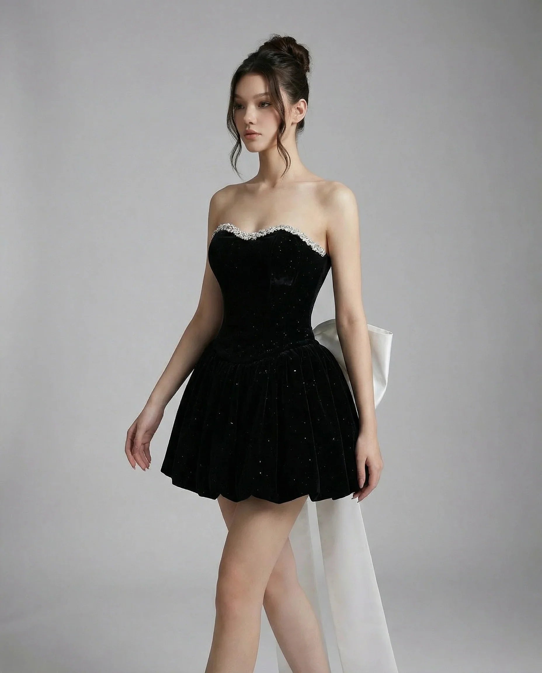 Kristal Korseli Premium Mini Elbise