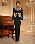 Oulai Boncuk İşlemeli Premium Maxi Elbise