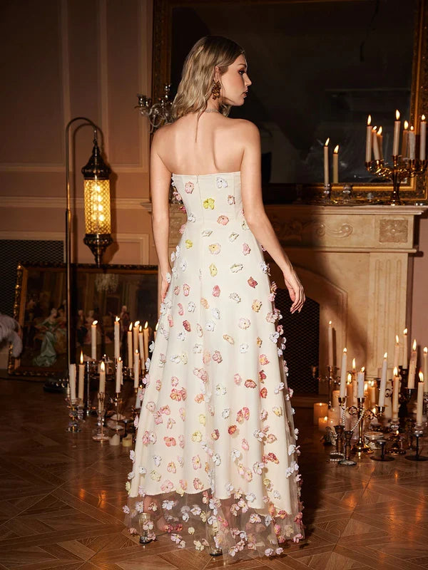 Orli Askısız Çiçekli Premium Maxi Elbise