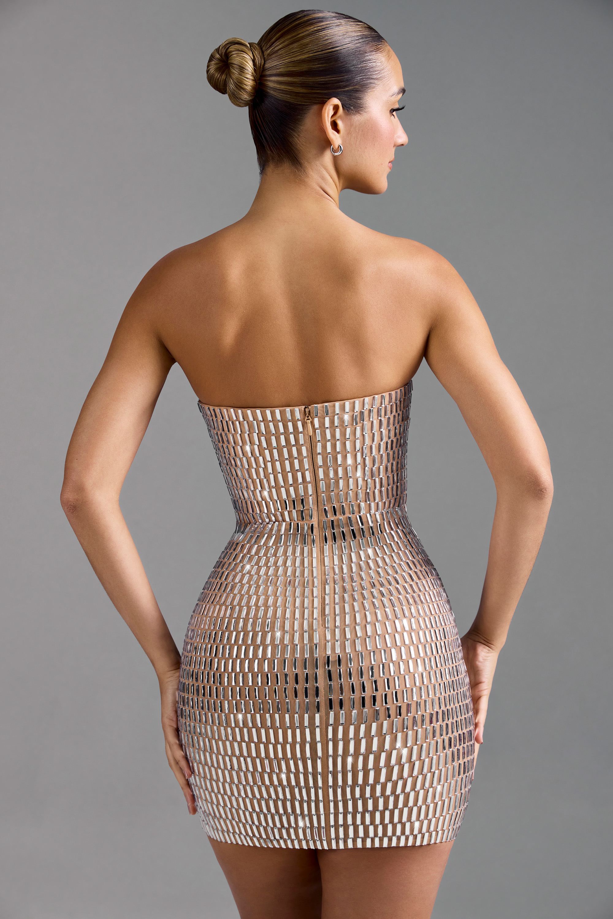 Daryne Bandeau İşlemeli Mini Elbise