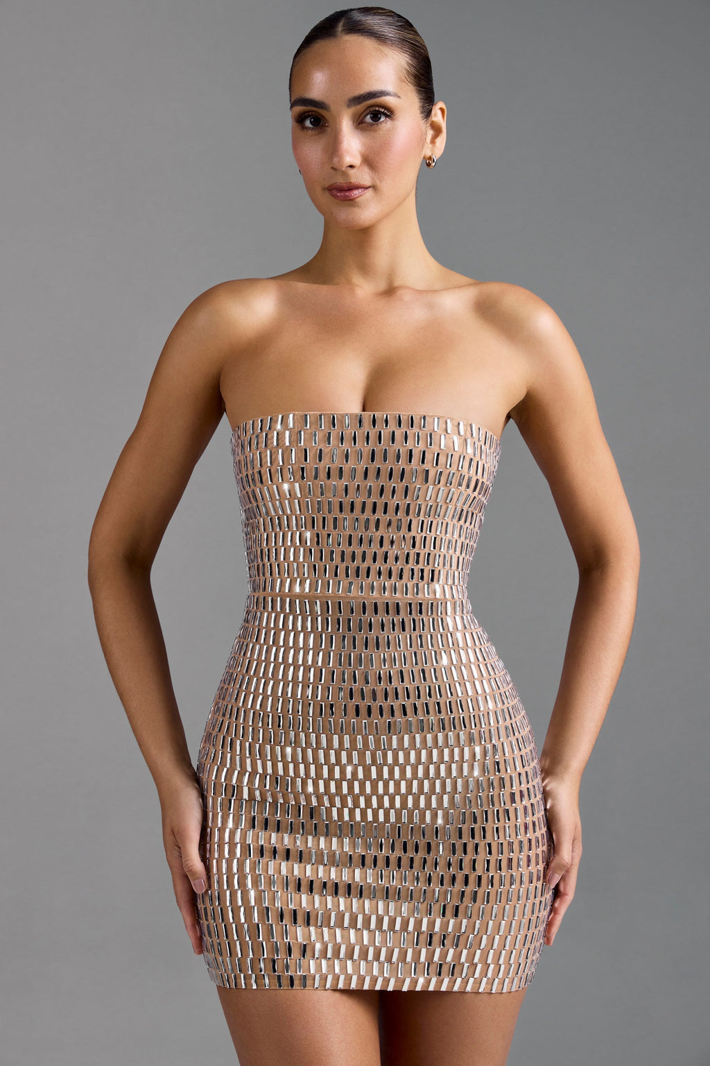 Daryne Bandeau İşlemeli Mini Elbise