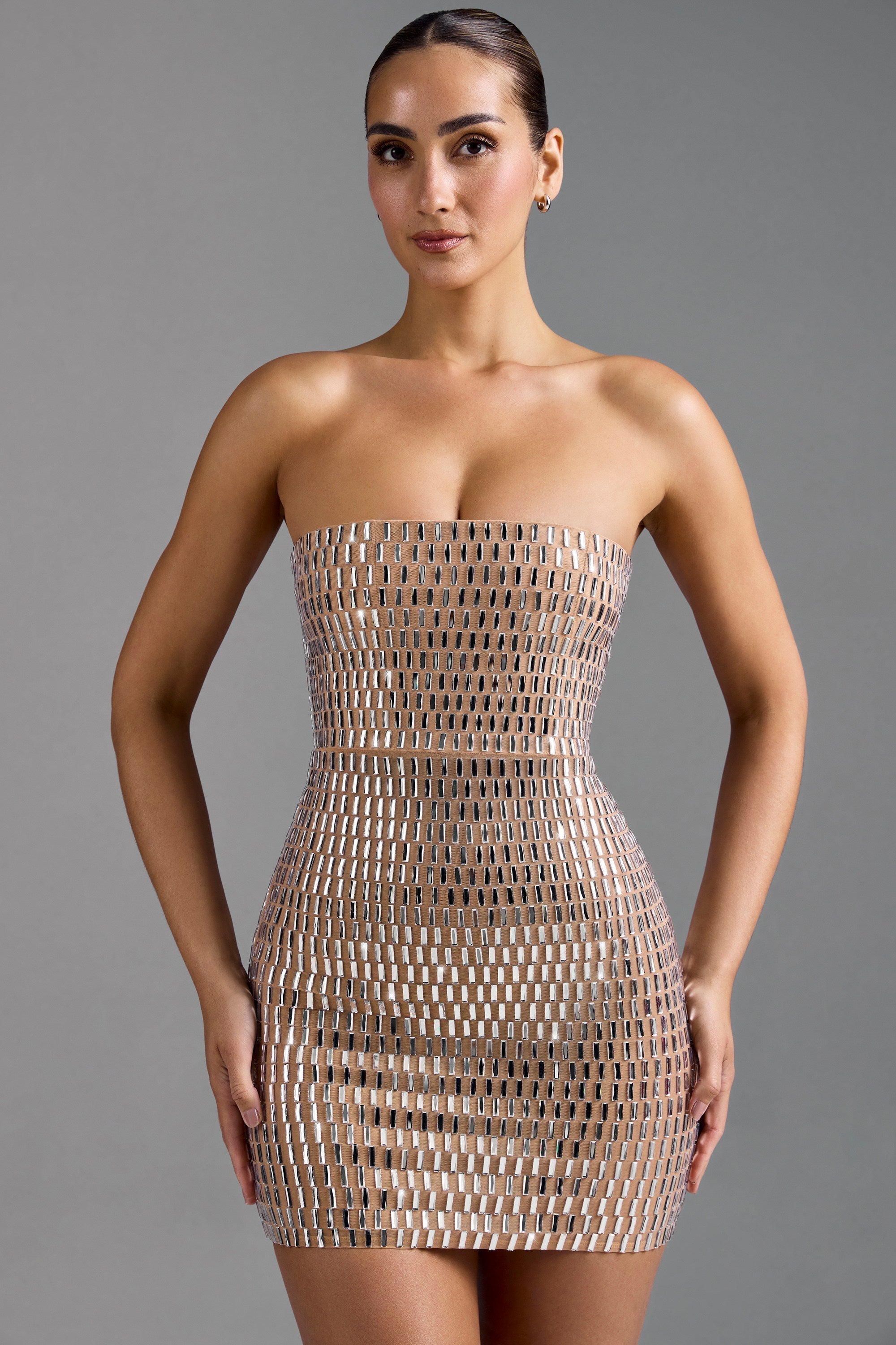 Daryne Bandeau İşlemeli Mini Elbise