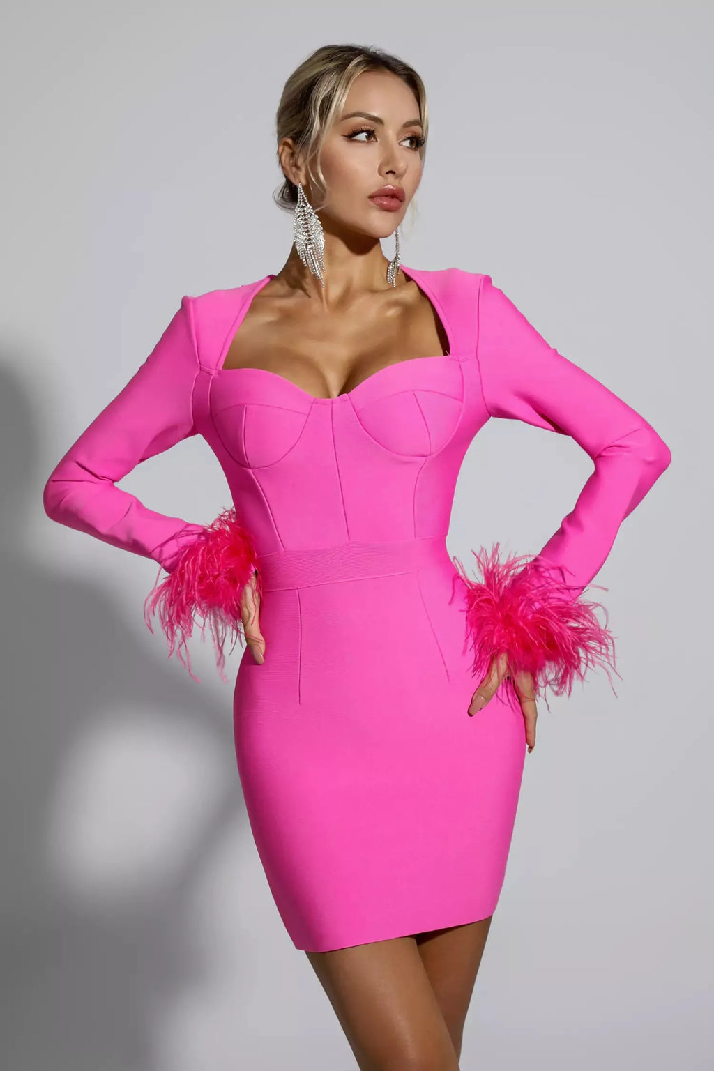Asperia Pembe Premium Mini Elbise