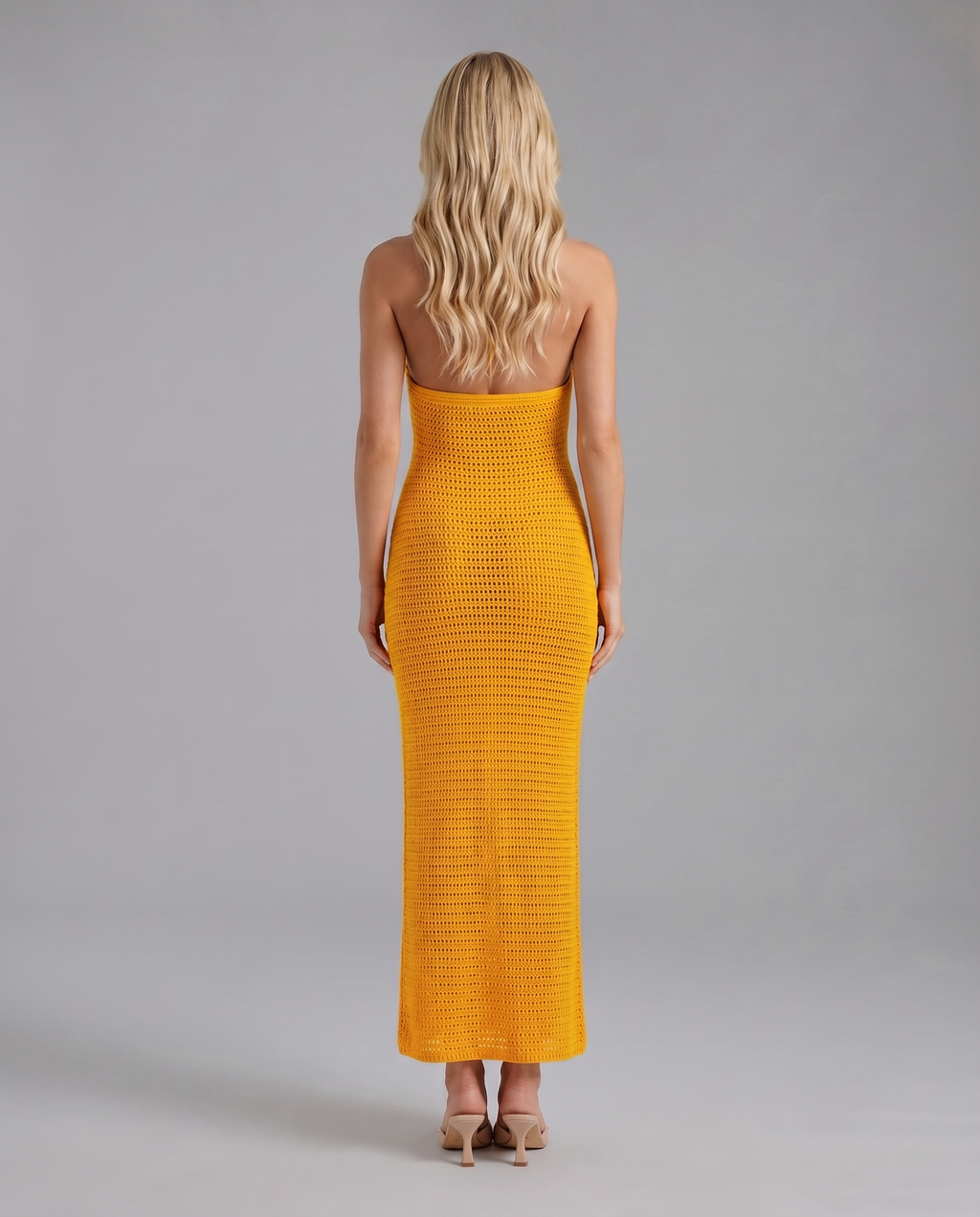Kyla Kroşe Halter Maxi Elbise