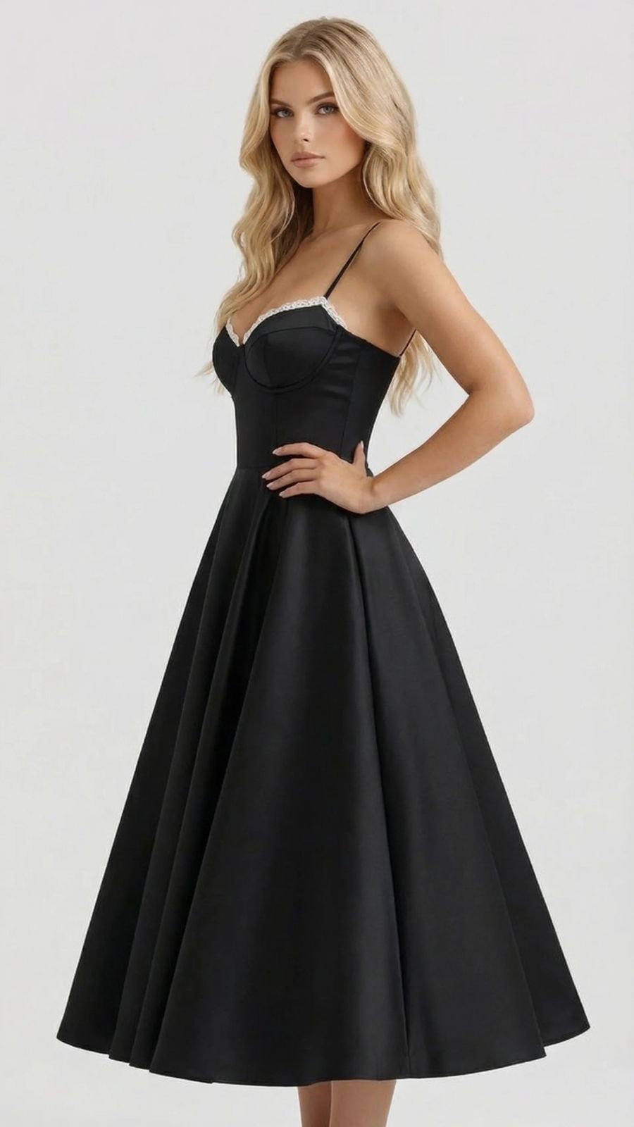 Selene Sweetheart Midi Elbise