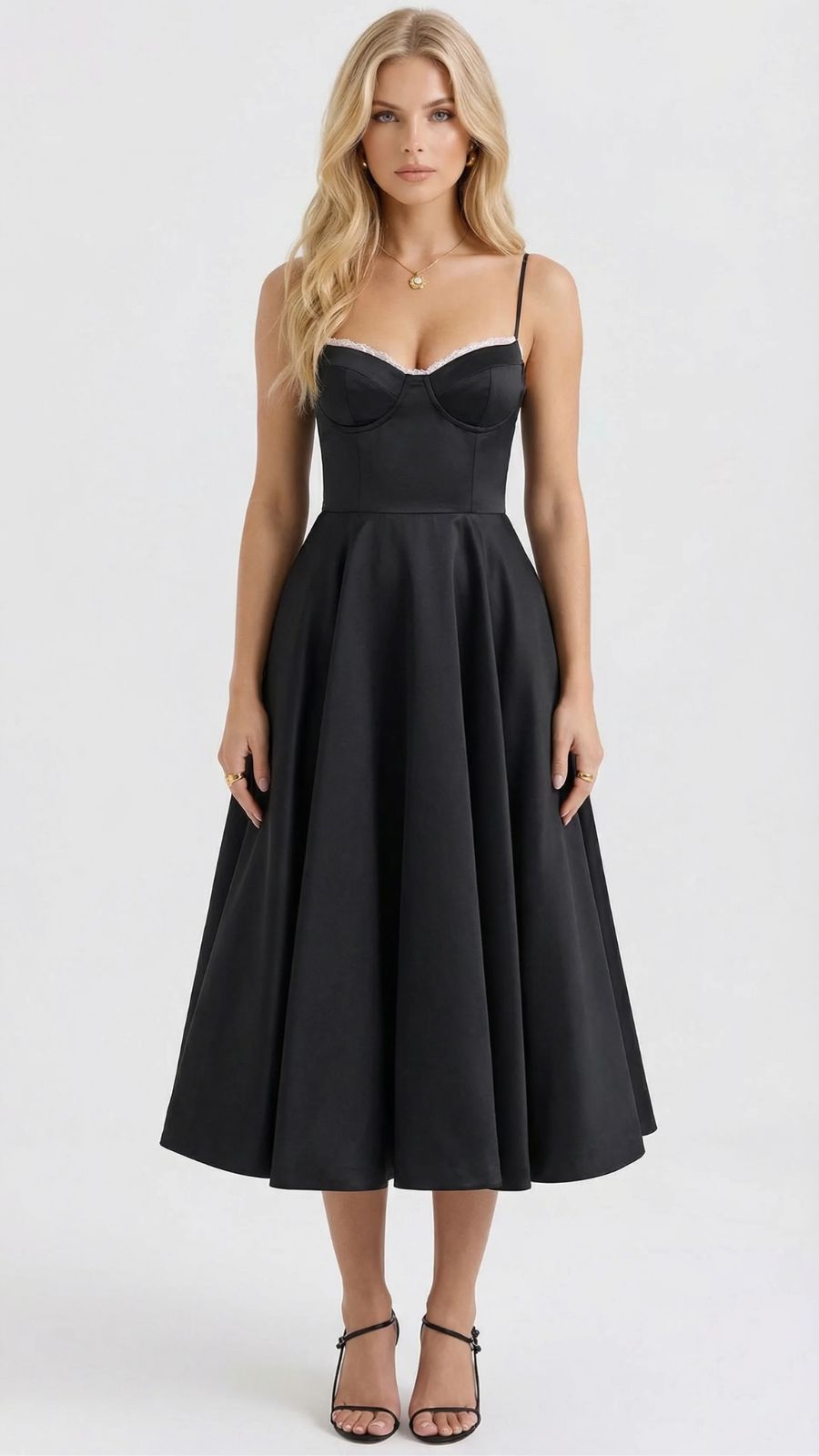 Selene Sweetheart Midi Elbise