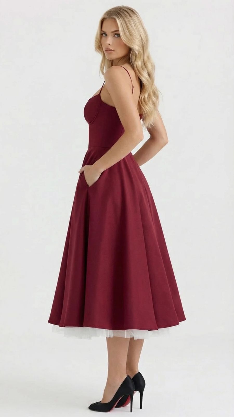 Selene Sweetheart Midi Elbise