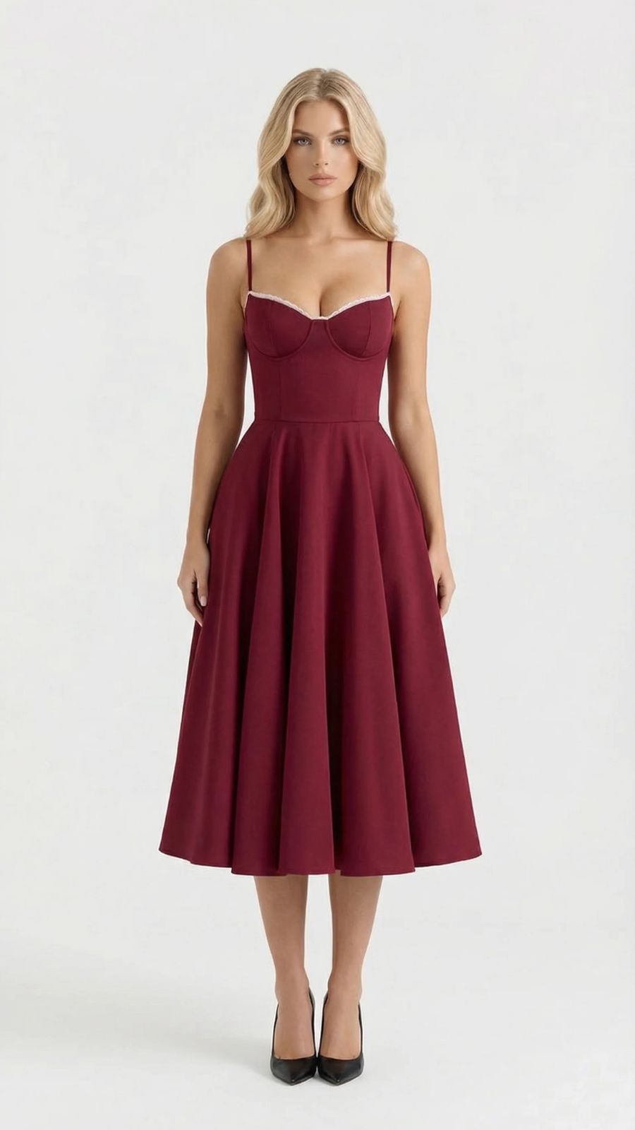 Selene Sweetheart Midi Elbise