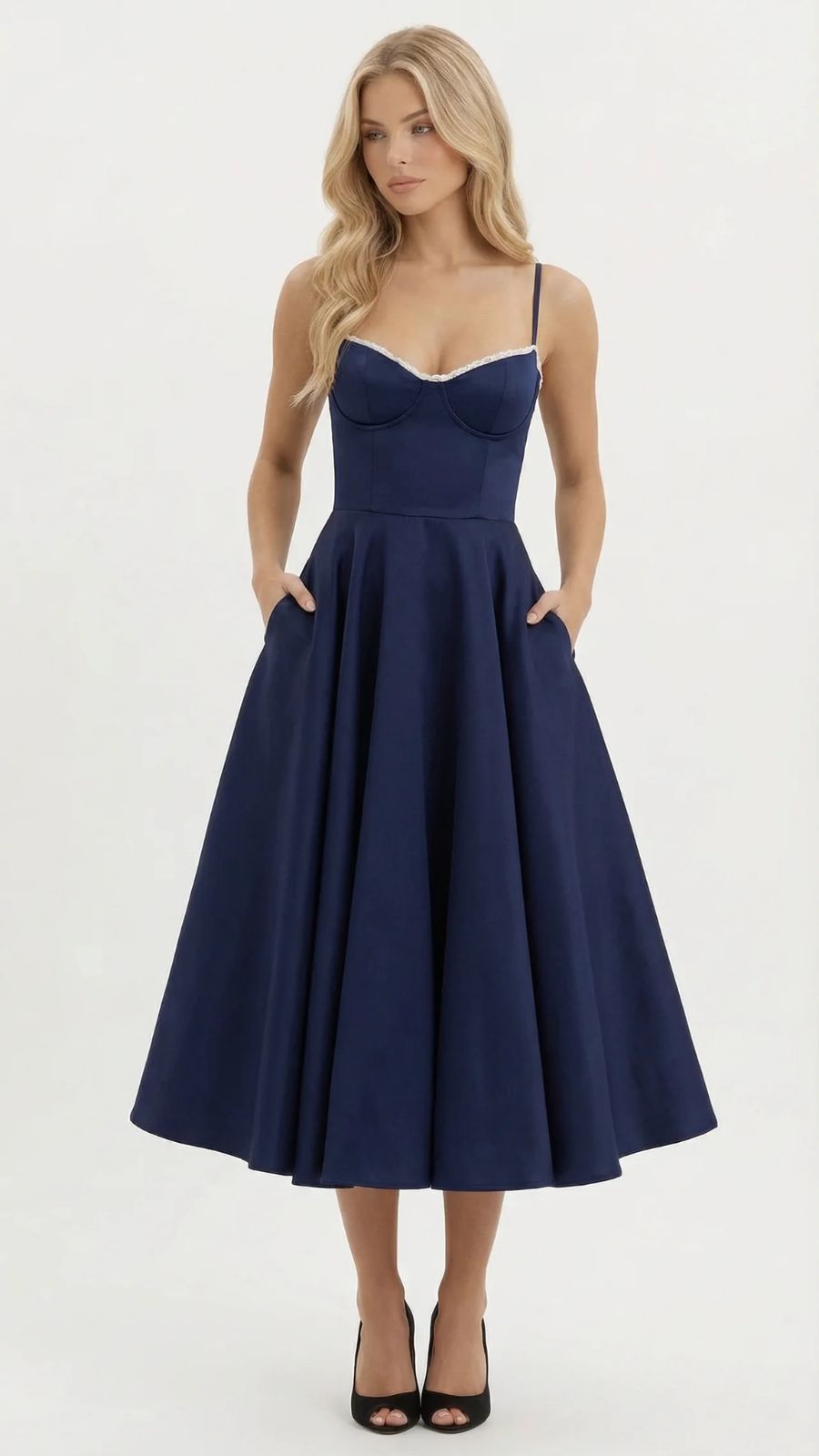 Selene Sweetheart Midi Elbise