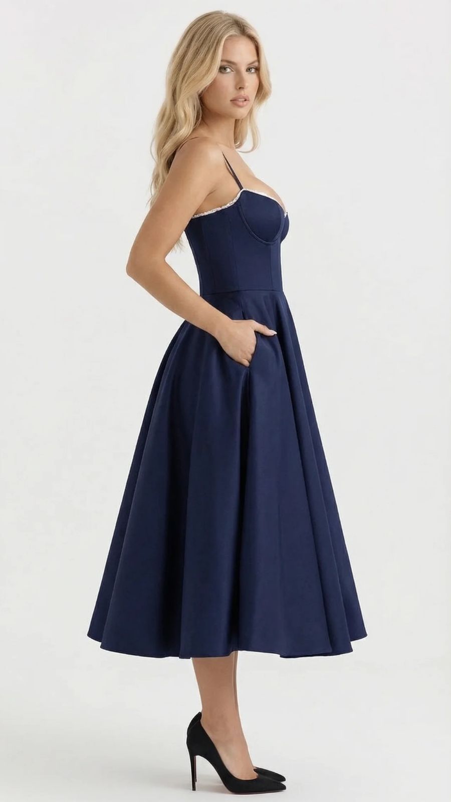 Selene Sweetheart Midi Elbise