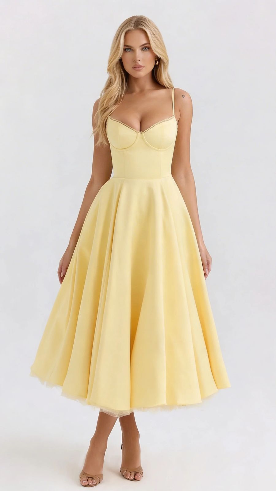 Selene Sweetheart Midi Elbise