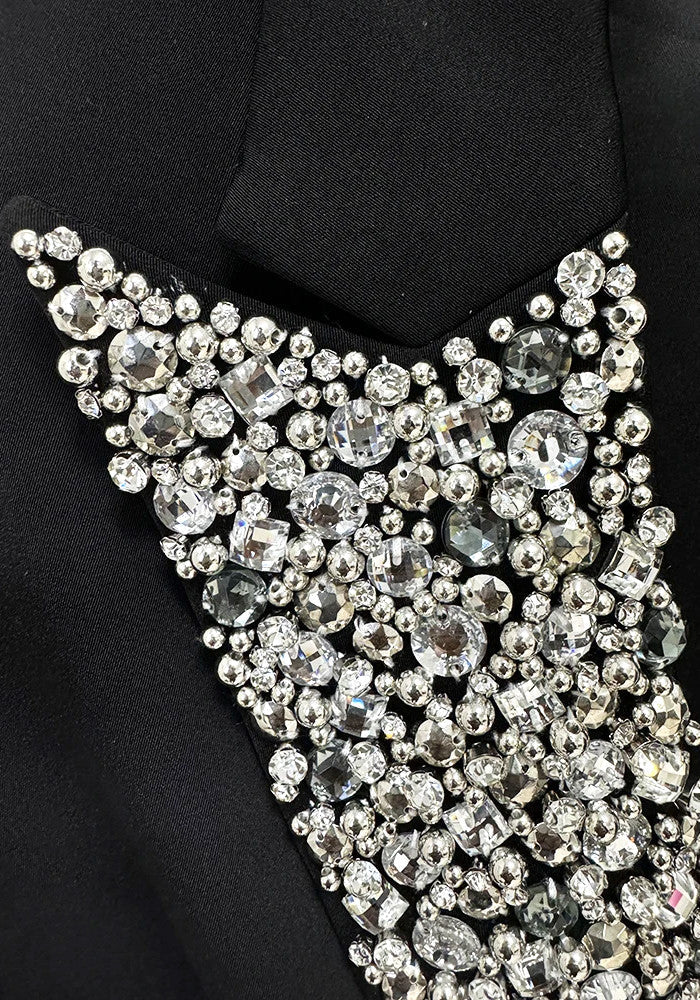 İşlemeli Yaka Premium Blazer Elbise